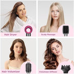 IG INGLAM 4 in 1 Hot Air Brush, Negative Ion Detachable Hair Styler & Volumizer with 2 Brush Heads, Updated Push Switch, Gray