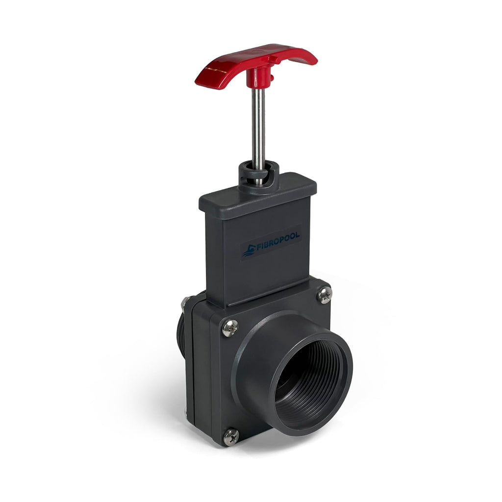 FibroPool Above Ground Pool Gate Valve - 1 1/2 inch - Dual Threaded Shut Off Slice Adapter for Swimming Pools