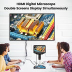 Andonstar AD407 Pro 3D HDMI Soldering Digital Microscope with Pro Metal Stand 4MP UHD and 7 inch Adjustable LCD Screen USB Video Microscopes for Phone Repairing SMT SMD DIY