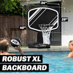 GoSports Splash Hoop PRO Swimming Pool Basketball Game - Includes Poolside Water Basketball Hoop, 2 Balls and Pump - Black