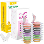 Aaenouicfs Clay Mask Set 20 Pods, Face Mask Skin Care, Green Tea, Turmeric, Dead Sea Mud, Rose, 24K Gold, Eggplant, Avocado, Mud Mask Deep Cleansing Skin, Blackhead Removal, Men & Women Facial Mask