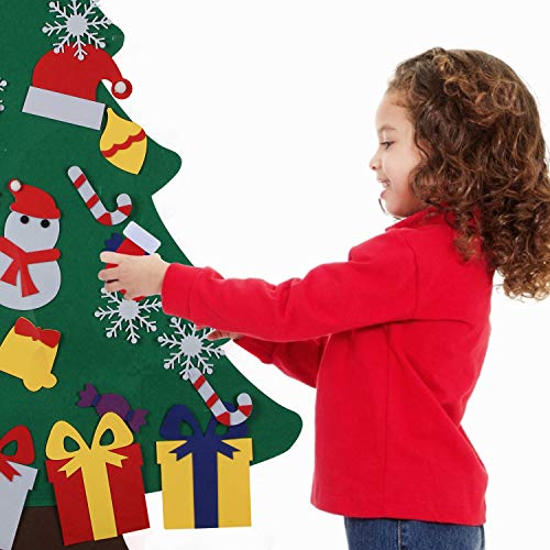 3FT DIY Felt Christmas Tree for Kids with 31pcs Detachable Ornaments,Wall Hanging Xmas Gifts Christmas Decorations