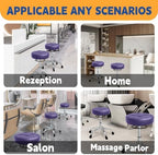 Rolling Stool Heavy Duty 400lb: Super Soft Seat Cushion,360° Swive,Height Adjustability,No Squeaky Noises,No Tip Over,New Upgraded Stool Salon Stool Chair, Tattoo Facial Massage Spa Medical (Purple)
