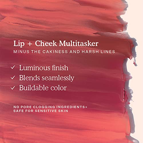Tower 28 Beauty BeachPlease Cream Blush for Cheeks and Lips - Multi-Purpose Lip and Cheek Tint in Sun-Kissed Peach Blush - for Sensitive Skin – Color RUSH HOUR, Luminous Finish
