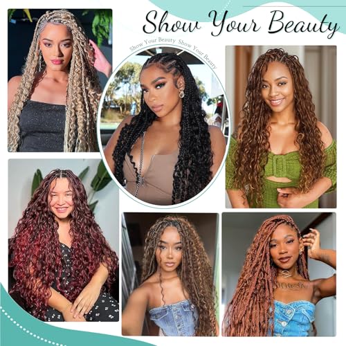 Human Braiding Hair for Boho Braids Human Hair 110g 24 Inch Curly Boho Hair for Braiding Knotless 12A Deep Wave Bohemian 3 Bundles/Pack Caramel Honey Blonde