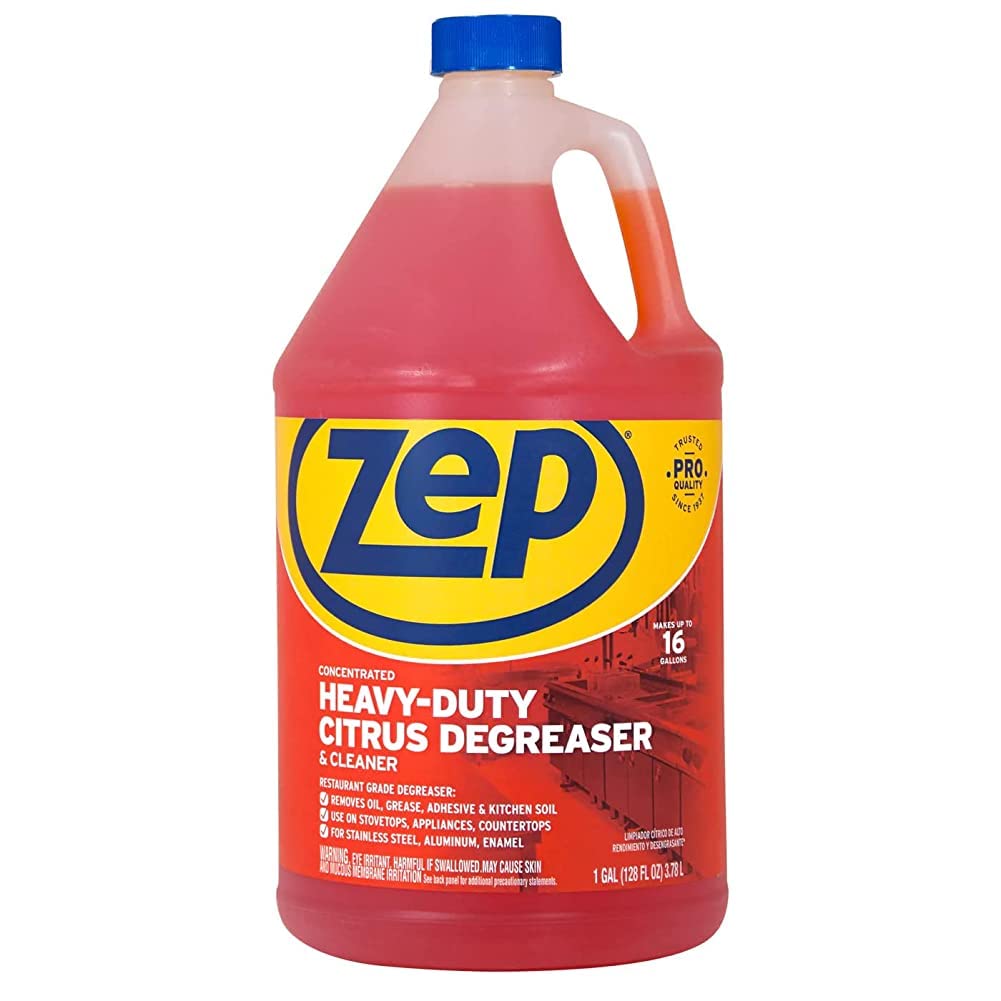 Zep Heavy-Duty Citrus Degreaser Refill - 1 Gallon (Case of 2) ZUCIT128 - Professional Strength Cleaner and Degreaser, Concentrated Pro Formula