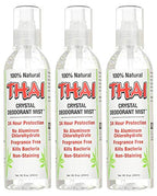 Thai Deodorant Stone Crystal Mist Natural Deodorant Spray 8 oz. Bundle (Pack Of 3)