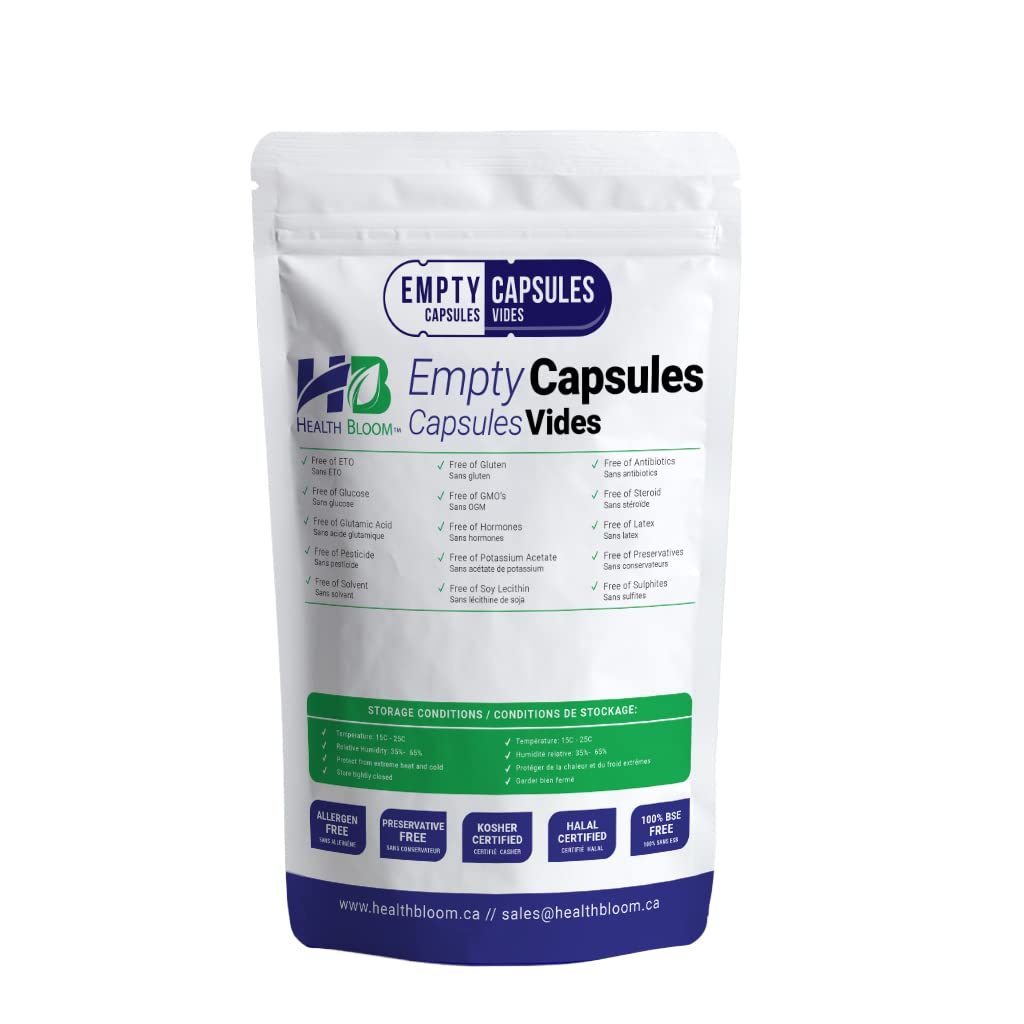 Empty Gelatin Capsules Size 00 White, 1000 Count