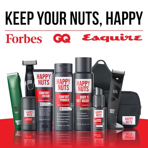 HAPPY NUTS Comfort Cream Deodorant For Men: Anti-Chafing Sweat Defense, Odor Control, Aluminum-Free Mens Deodorant & Hygiene Products for Men's Private Parts 2.25 oz. (Original)