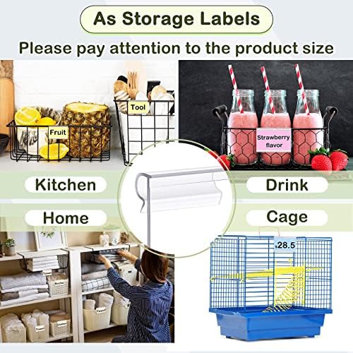Tatuo 200 Pcs Plastic Wire Shelf Label Holders Clear Reusable Price Tags Display Shelf for Pantry Retail Merchandise Supermarket Bins Clip on Price Labels Signs for Card Shop Market Basket