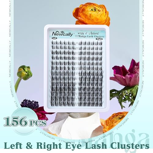 Wispy Lash Clusters Natural DIY Lash Extension Manga Spiky Cluster Eyelash Extension CD Curl Eyelash Clusters 10-16MM Individual Lashes Cat Eye Look by Newcally