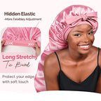 YANIBEST Silk Bonnet for Sleeping Braid Bonnet for Long Hair with Tie Band Bonnet for Braids for Black Women Curly Hair Locs