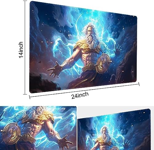 MTG Playmat Size 24x14in Free Storage Bags Non-Slip Backing, Ideal for Card Game Enthusiasts TCG Playmat (Lightning Lord-No Deck)