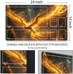 MTG Playmat with Zones Magic Card Playmat Game Mat,TCG & CCG Card Games Mat with Free Storage Bags Size 24 x 14 Inches (with Zones,Bird)