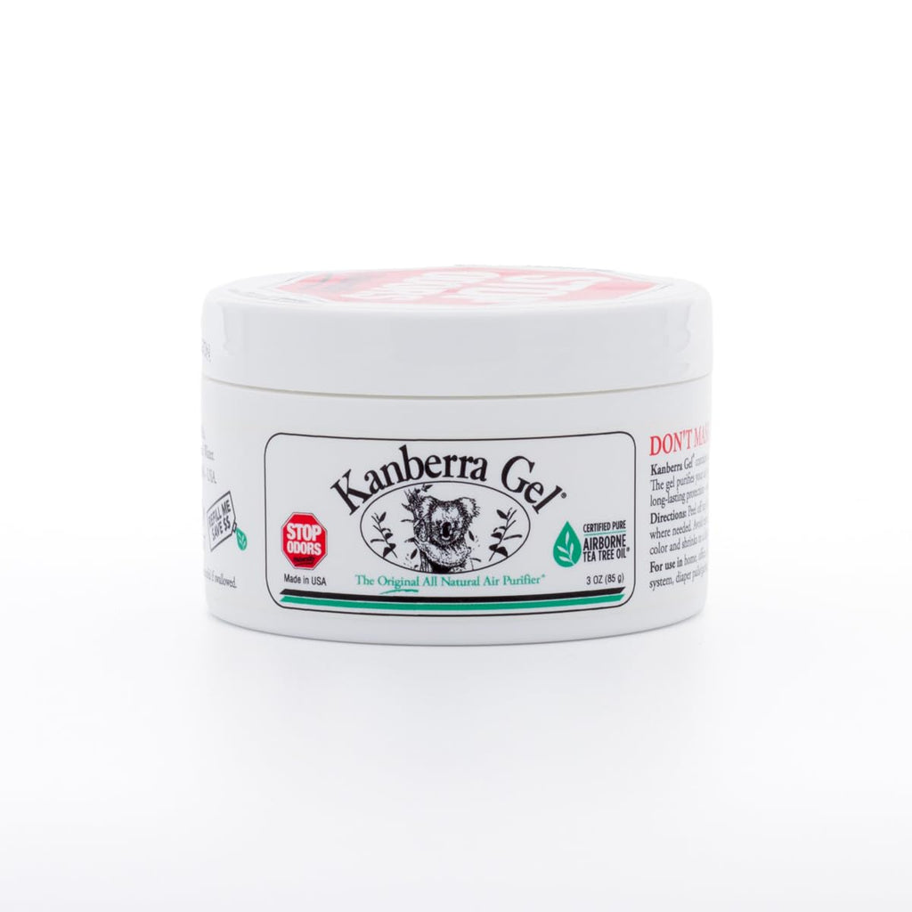 Kanberra Gel 3oz - All-Natural Odor Eliminator & Air Freshener for Home, Car, RV, Boat, Gym Bag | Eco-Friendly, Long-Lasting Tea Tree Oil Formula, Safe for Pets and Family.