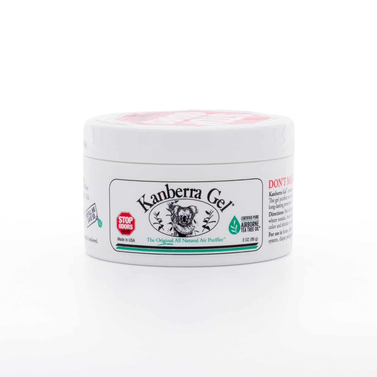 Kanberra Gel 3oz - All-Natural Odor Eliminator & Air Freshener for Home, Car, RV, Boat, Gym Bag | Eco-Friendly, Long-Lasting Tea Tree Oil Formula, Safe for Pets and Family.