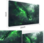 Premium Board Game 24x14in TCG Playmat Compatible for OCG CCG RPG MTG Play Mats,Mousepad Desk Mat (040322-Green Dragon)
