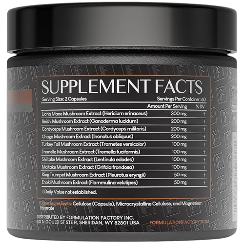 Shroom Vroom: 10-in-1 Mushroom Supplement, Lion’s Mane, Reishi, Cordyceps, Chaga, Turkey Tail, Tremella, Shiitake, Maitake, King Trumpet & Enoki, Brain Boost, Immune Support (360 count Pack of 3)