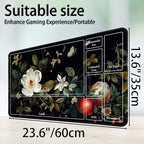 for MTG Game Playmat, for Magic TCG Rubber Play mat,Tabletop Card Playmats with Smooth Surface,Trading Card Inked Game Mat with New Zones,Battle Game,Wildflowers in Black