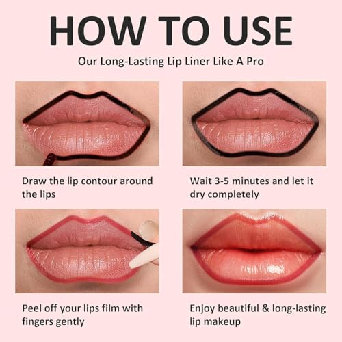 Timbersonic Lip Stain Peel Off, Timbersonic Peel off Lip Liner Stain, 8 Colors Lip Stain Peel off Tint Tattoo Color Waterproof Long-Lasting, No Smudging, Non-Stick Cup (#03)
