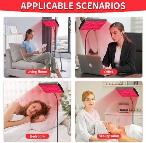 Red Light Therapy for Face,Red Infrared Light Therapy Lamp with Stand Panel Led 660nm Red Light-Therapy& 850nm Infrared Light Device for Body