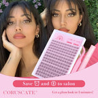 Insivible Band Lash Clusters Kit Wispy Eyelash Clusters Natural Lash Extension Kit 9-12mm Cluster Eyelash Extensions 168pcs Individual Lashes Clear Lash Bond and Seal Lash Tweezers