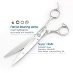 Barber Scissors 7" Professional Sliding Hair Scissors Willow Shape Sliding Hair Shears Professional Haircut Razor Edge 440c Barber Shears KINSARO for Hairdresser Barbershop or Home Use