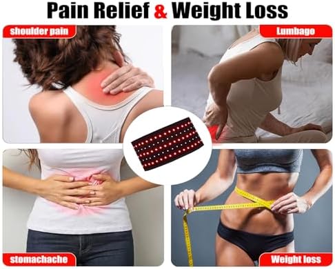 Red Light Therapy Wrap Belt for Body Shoulder Waist Muscle Knee Leg Pain Relief Relax，660nm&850nm Near Infrared Light Therapy Timer Remote Control