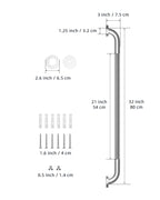 32 Inch Anti Slip Shower Grab Bar, Munzong Stainless Steel Bathroom Grab Bar, Satin Brushed Nickel Knurled Bathroom Balance Bar,Safety Hand Rail Support Handicap Elderly Senior Assist Bath Handle