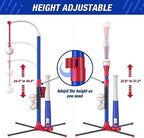 4 in 1 T Ball Sets for Kids 3-5 with Toss and Catch Ball Set, Hanging Tee Stand with Auto Pitching Machine/ 2 Bats, Indoor Outdoor Toys Birthday Baseball Gifts for Toddler Boys Girls, Blue