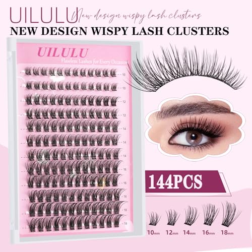 Lash Clusters 10-18mm Mix D Curl Eye Lashes Wispy Lash Clusters False Eyelash Clusters DIY Eyelash Extensions Individual Cluster Lashes (U14 Lashes Only)
