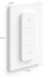 PHILIPS Hue Smart Dimmer Switch Remote, White, 1 Pack, Turns Hue Lights On, Off, Dims or Brightens, Smart Home Control, Requires Bridge, Easy, No-Wire Installation