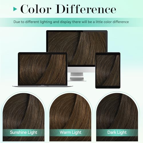 Ukira Medium Brown Hair Extensions Clip in Real Human Hair, 15 Inch 70g 7pcs Clip in Hair Extensions Real Human Hair, Ntural Straight Remy Human Hair Extensions Clip ins for Women