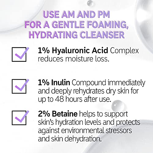 The INKEY List Hyaluronic Acid Cleanser, Daily Hydrating Face Cleanser, Helps Hydrate Skin and Lock In Moisture, Removes Makeup, For All Skin Types, 5 fl oz