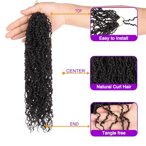 ZRQ 12 Inch New Micro Locs Crochet Braids Synthetic Curl Croceht Sisters Locs Natural Black Microlocs Braids Pre-looped Micro Faux Locs Extensions 12'',1B