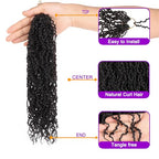 ZRQ 12 Inch New Micro Locs Crochet Braids Synthetic Curl Croceht Sisters Locs Natural Black Microlocs Braids Pre-looped Micro Faux Locs Extensions 12'',1B