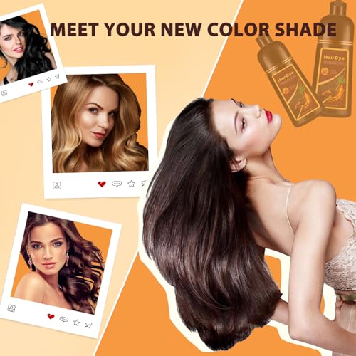 Hair Dye Shampoo Silver Gray, 3 in 1 Long-Lasting Hair Color Shampoo with Herbal Ingredients, Instant Magic Hair Dye, Easy Application Shampoo Para Canas for Women Men 16.9 Fl Oz