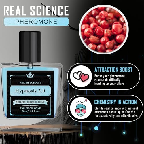 Hypnosis 2.0 Cologne for Men (Pheromone-Infused), Perfume Para Hombre Pheromone Cologne for Men, Lasting Fragrance | Natural Herbal Formula | Enhance Attraction, Pheromone Enhanced Cologne (50ml+10ml)