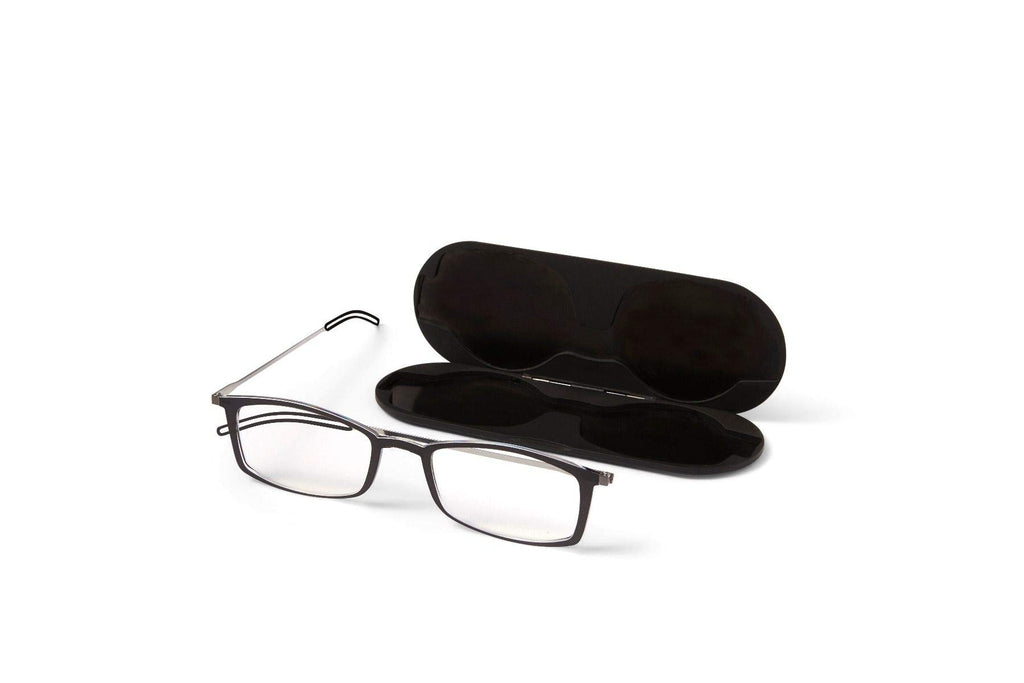 ThinOptics Unisex Adult Glasses Reading, Regular Case / Rectangle Black, 2.00 US