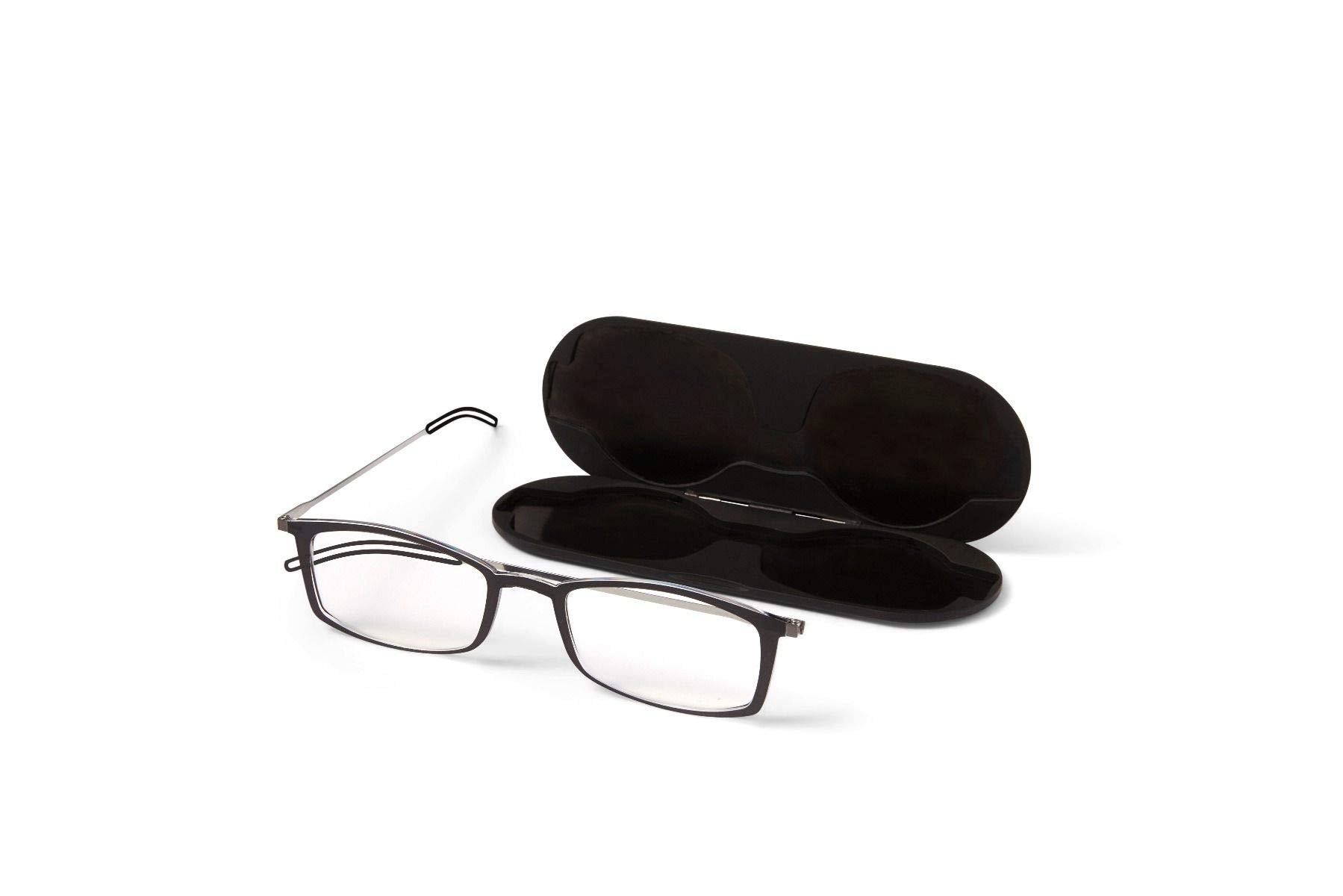ThinOptics Unisex Adult Glasses Reading, Regular Case / Rectangle Black, 2.00 US