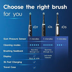 Oral-B iO Deep Clean Rechargeable Electric Powered Toothbrush, White with iO Series 3 Limited, 2 Brush Heads and Travel Case - Pressure Sensor to Protect Gums - 3 Cleaning Settings - 2 Minute Timer