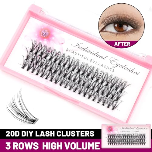 8/10/12/14/16/17/18/20mm 60pcs 20 Root Grafting Individual False Eyelashes Mink Natural Long Eye Lashes Cluster Extension Makeup Beauty Fake Eyelash (5Boxes-16mm)