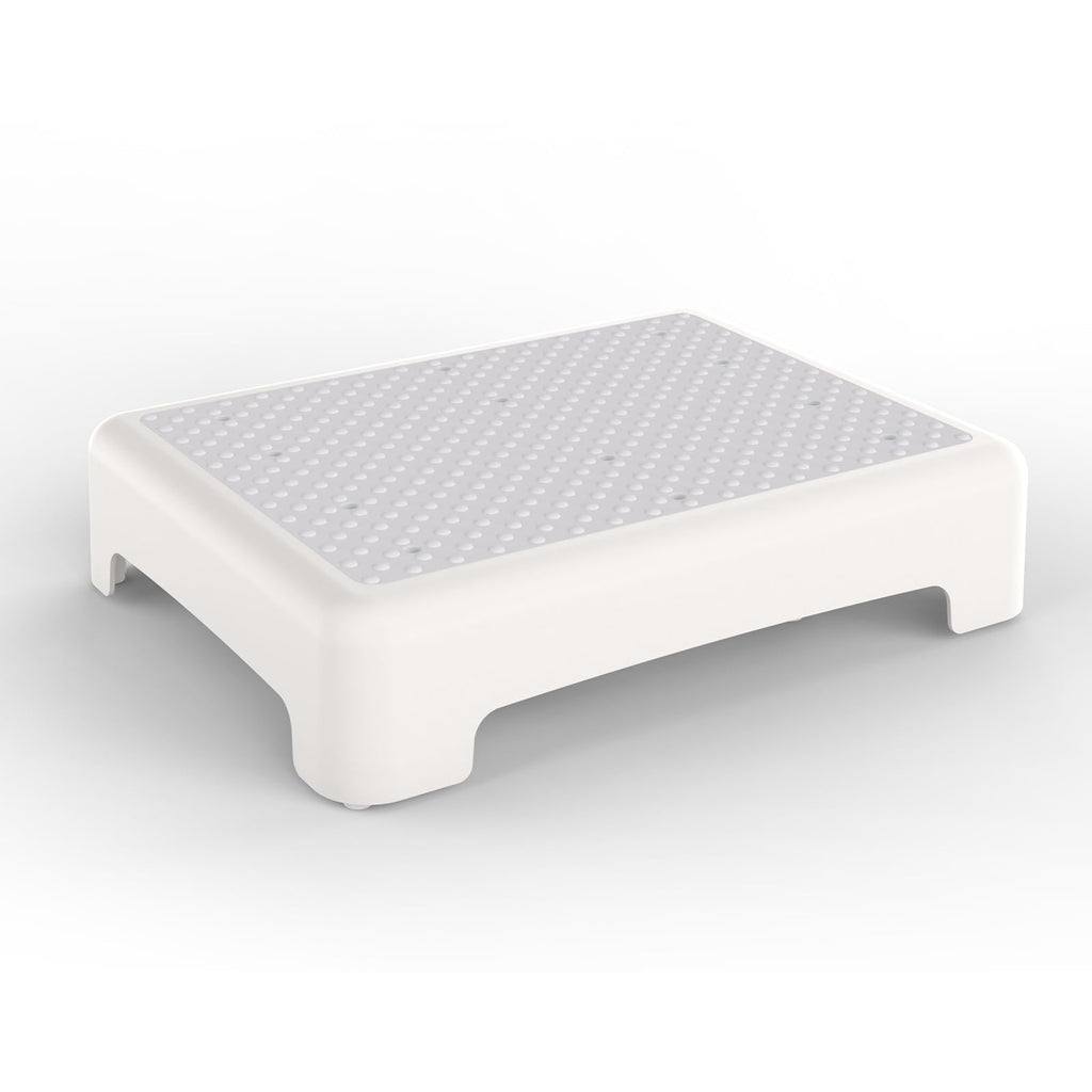 HBTower Step Stool, Mobility Step Stool for Adults & Seniors, Non-Slip Step Platform Indoor and Outdoor, Portable Step Riser, Safety Step for Car, Bedside, Office, Shower, Stairs, White