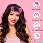 WILLBOND 4 Pcs Long Hair Rollers for Bangs Aluminum Core Curlers Thermal Self Grip Roller for Long and Medium Hair Women Hairstyle(4.7 x 2 Inch,Rose Red, Purple)