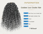 Gray River Locs Crochet Hair Black Women 8Packs 10" Short Goddess Locs Crochet Hair Curly Faux Locs Hair Pre Looped Crochet Braids Hair Boho Hippie Locs Synthetic Hair Extensions (#T1B/Gray 10inch)