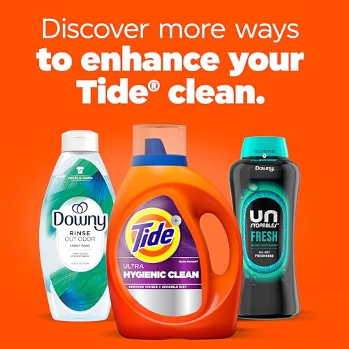 Tide Hygienic Clean Heavy 10x Duty Liquid Laundry Detergent, HE Compatible, Spring Meadow Scent, 59 Loads, 84 fl oz