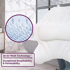 Extra Thick Large Bath Pillow with Neck,Back,Head Support for Bathtub, Spa, Soaking White(19''x15'')