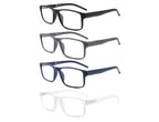 MODFANS Reading Glasses Men Readers 4 Pack,Blue Light Blocking Reading Glasses Anti Glare/Eye Strain Filter UV,Rectangular Unisex Lightweight Frame Comfortable Spring Hinge Eyeglasses 1.75
