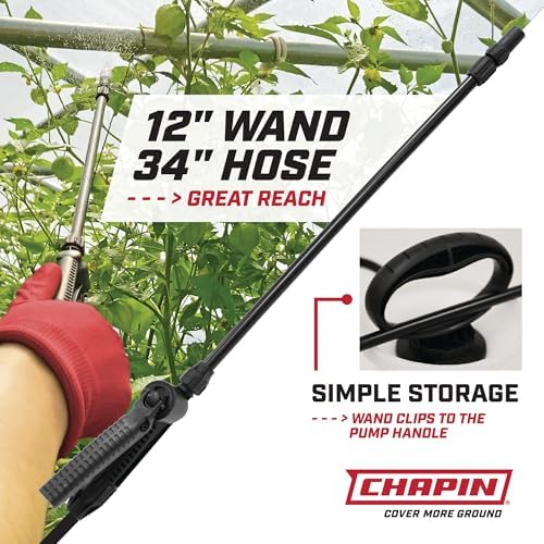 Chapin 20003 Made in USA 3-Gallon Lawn and Garden Pump Pressured Sprayer, for Spraying Plants, Garden Watering, Lawns, Weeds and Pests, Translucent White