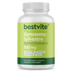 BESTVITE Gymnema Sylvestre 500mg (120 Vegetarian Capsules) - Standardized to 75% Gymnemic Acid - No Stearates - No Fillers - No Flow Agents- Vegan - Non GMO - Gluten Free